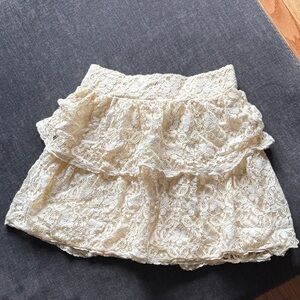dELiA*s Cream Lace Mini Skirt